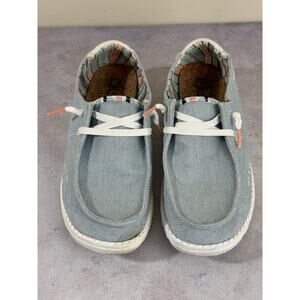 Hey Dude Wendy Boho Light Denim US Women's Size 10 Sneakers Read